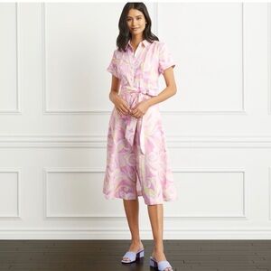 Hill House Pink and White Midi Dress